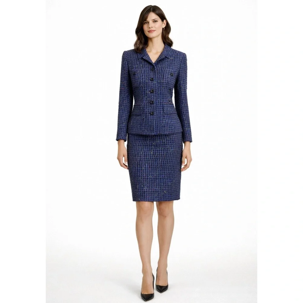 Carlisle Vintage Tweed Two Piece Skirt Suit Set